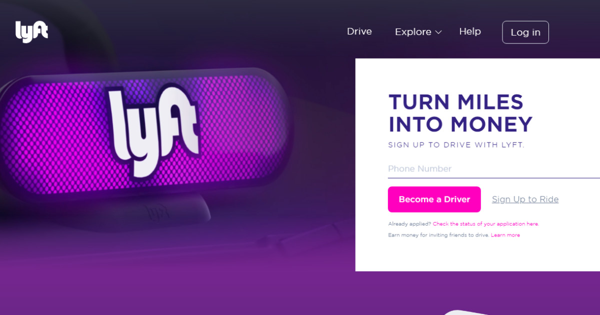 Homepage Lyft