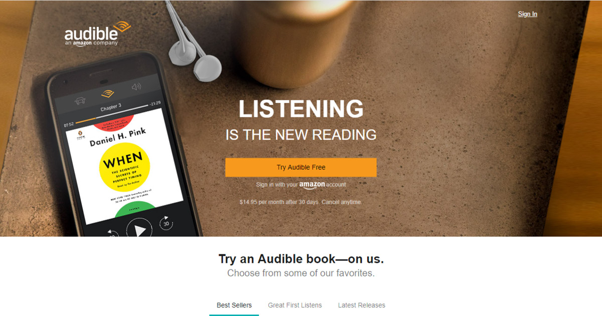 Homepage Audible