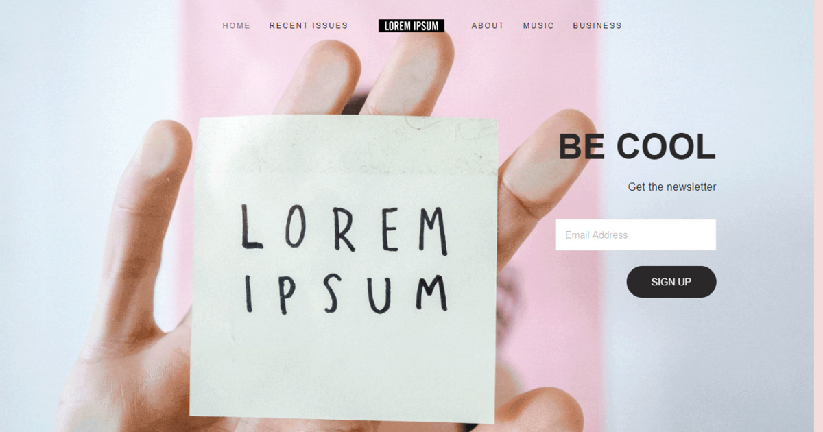 Homepage Lorem Ipsum