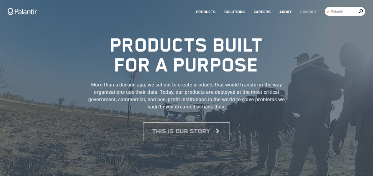 Homepage Palantir