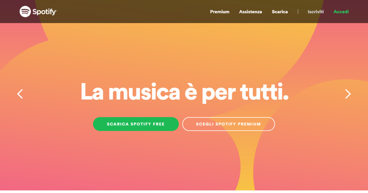 Homepage Spotify