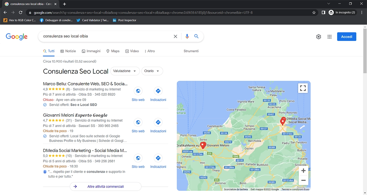 consulenza seo local olbia