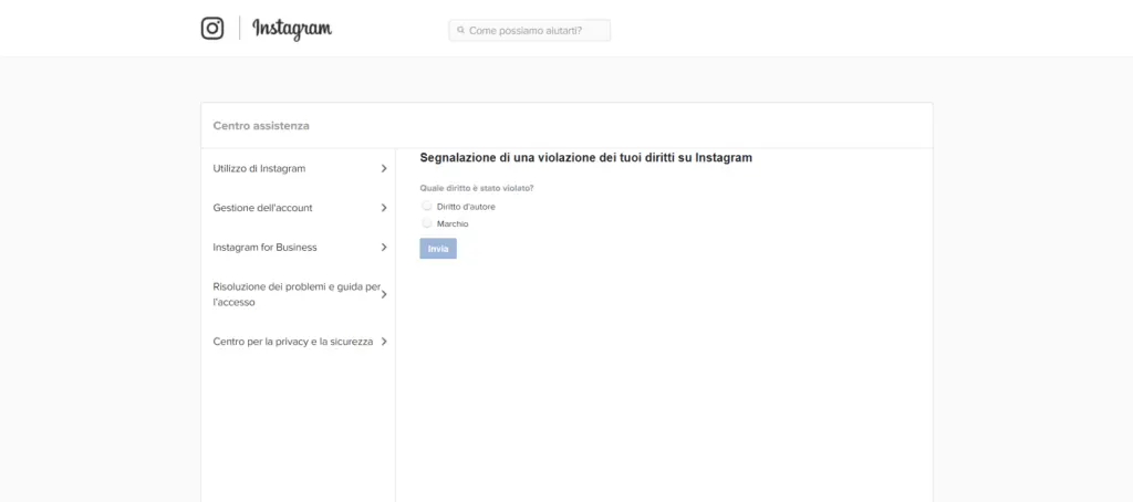 segnalazione instagram