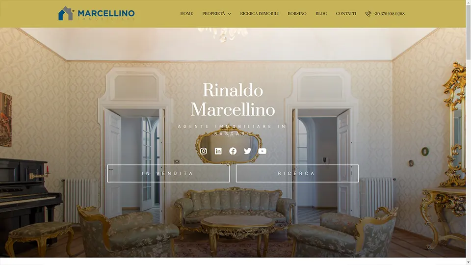 Screenshot del sito marcellinoimmobiliare.it